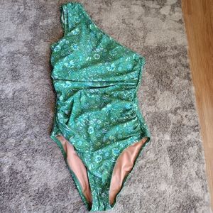 J Crew Marigold Blooms one piece swimsuit with skirt, 6 long torso